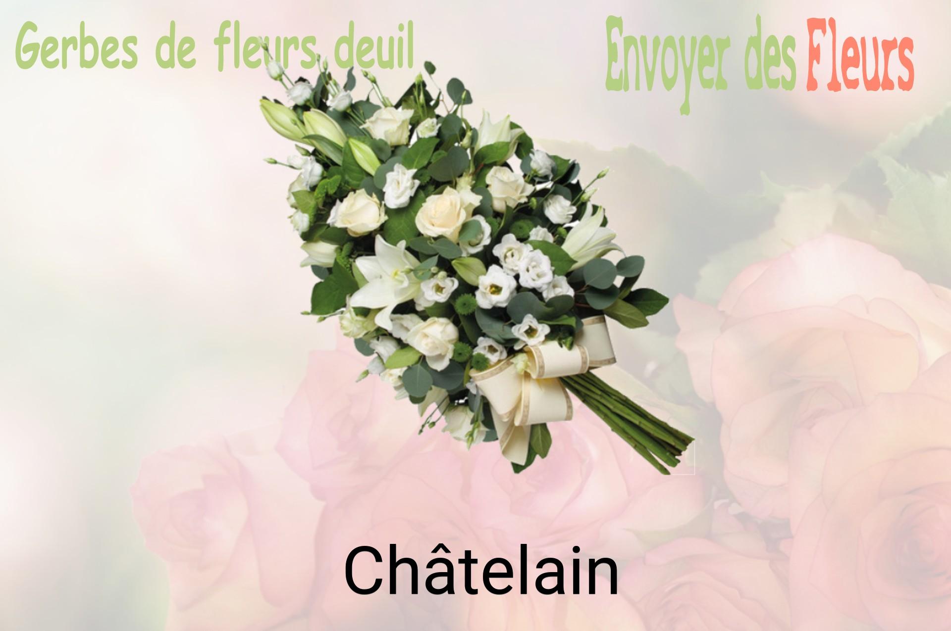 Gerbe de fleurs de deuil livrée à Châtelain